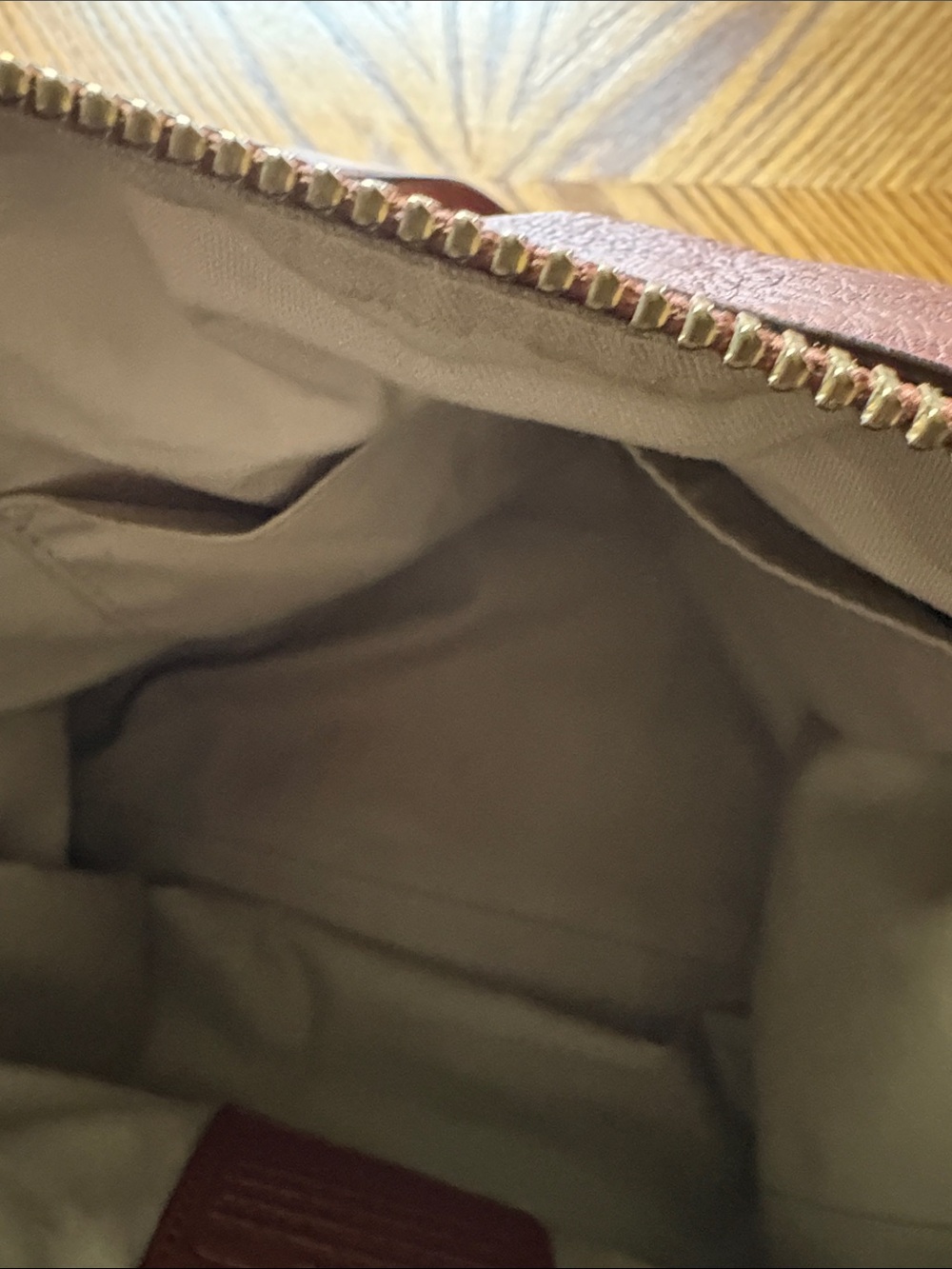 Coach Brown Leather Tote with Tassel Accent - Picture 4 of 5